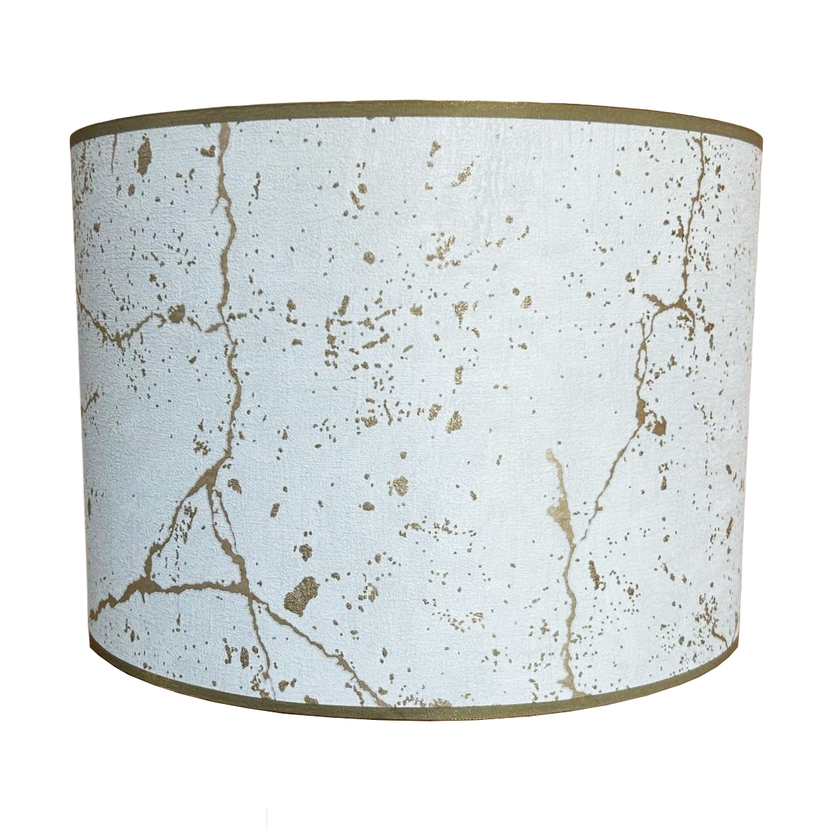 ABAJUR CILINDRO D40xA25 BRANCO/DOURADO