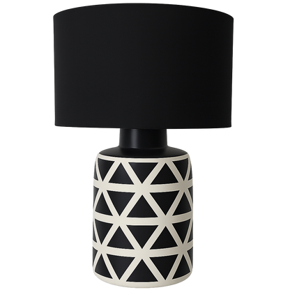 CANDEEIRO DE MESA BLACK AND WHITE COM ABAJUR