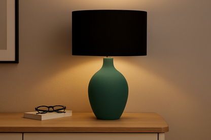 CANDEEIRO DE MESA GREEN AND BLACK COM ABAJUR