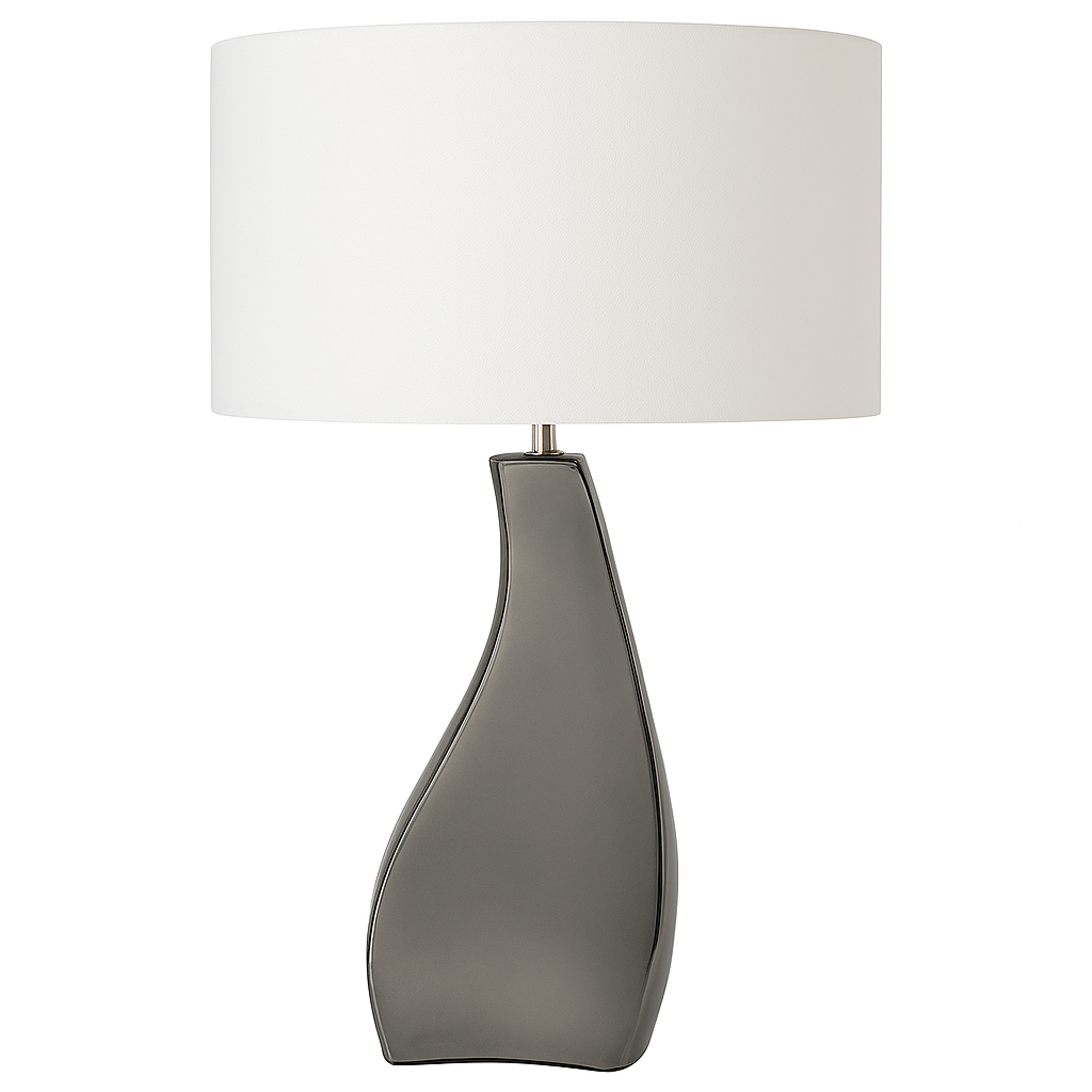 CANDEEIRO DE MESA SILVER COM ABAJUR