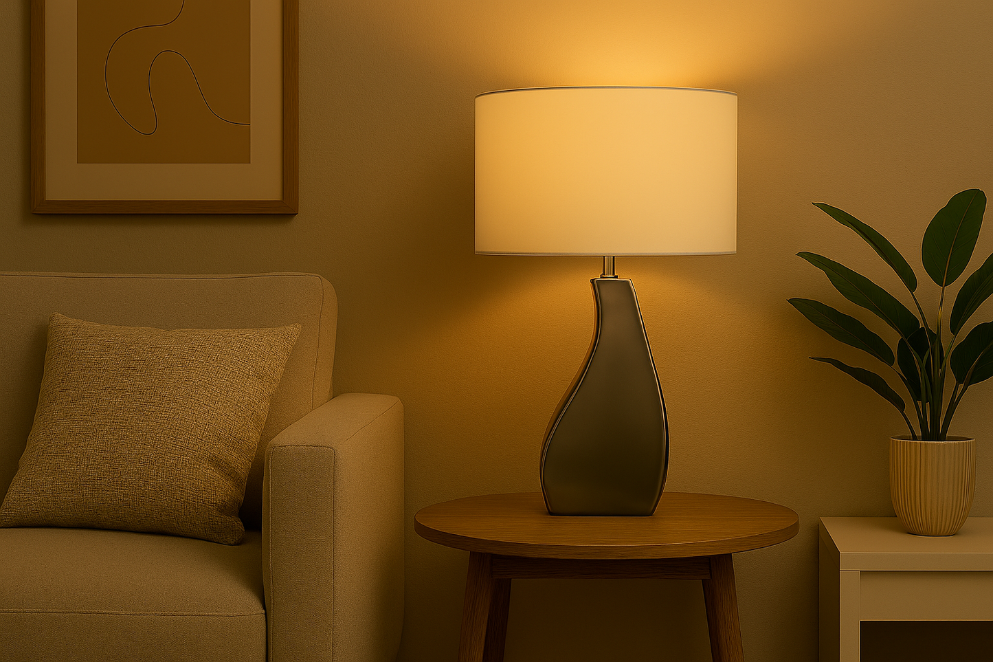 CANDEEIRO DE MESA SILVER COM ABAJUR