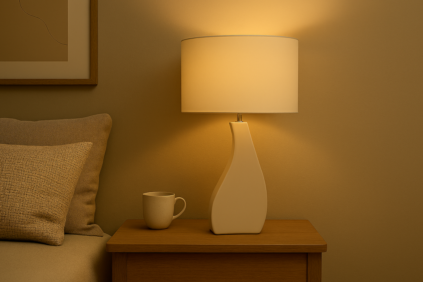 CANDEEIRO DE MESA LIN COM ABAJUR