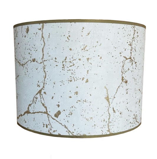 ABAJUR CILINDRO D40xA25 BRANCO/DOURADO