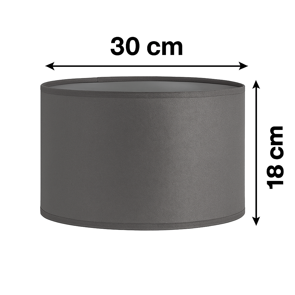 ABAJUR CILINDRO D30 GUM METAL