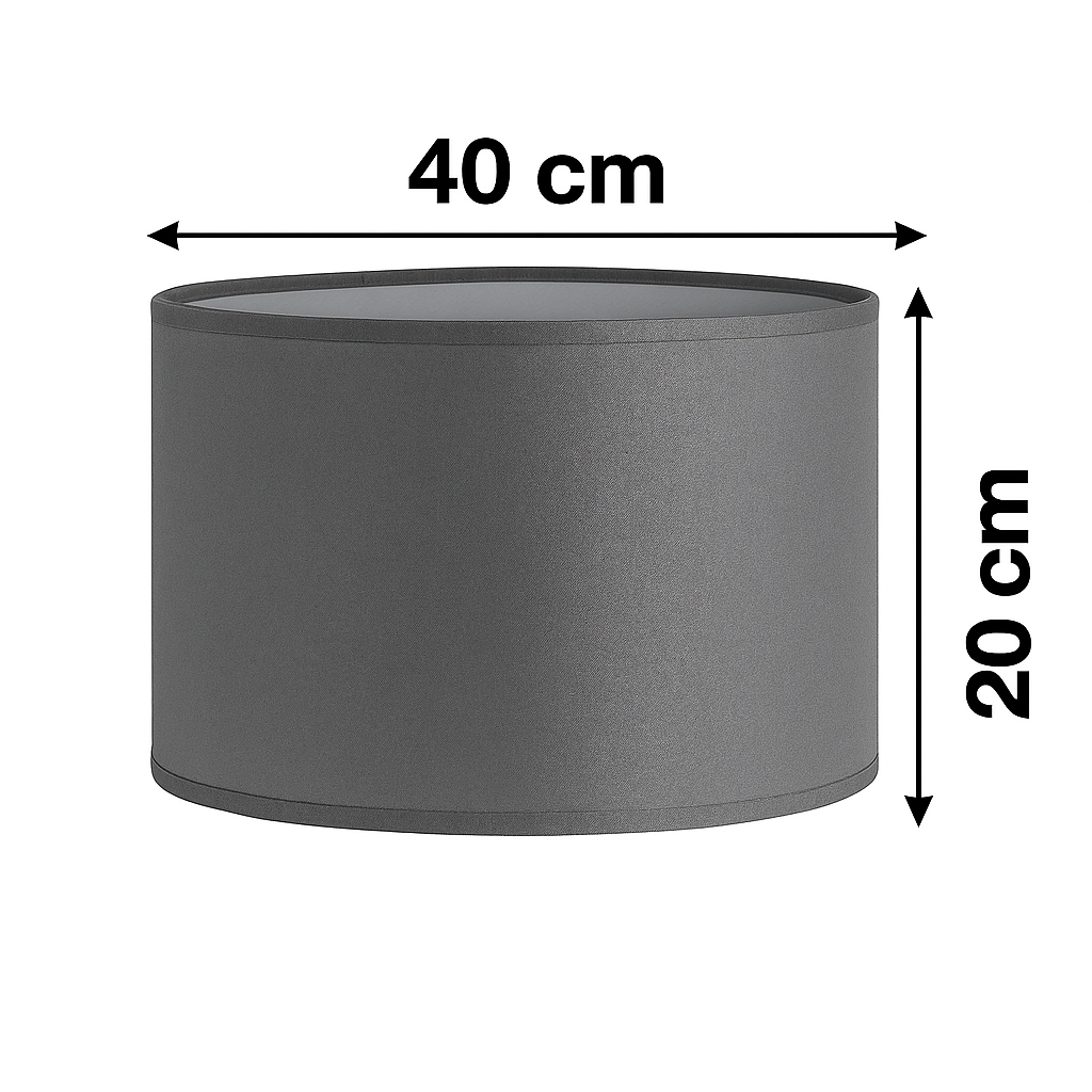 ABAJUR CILINDRO D40 GUM METAL